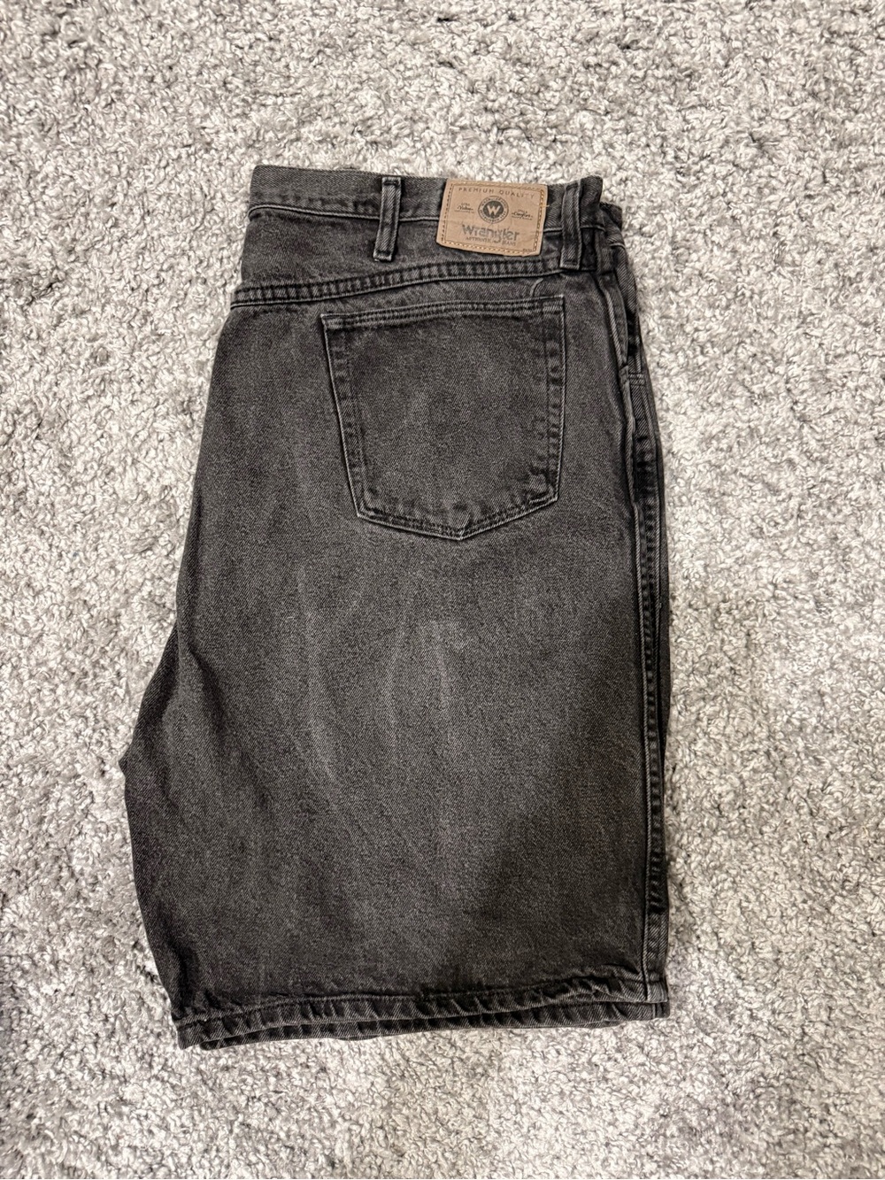 Wrangler Black Washed Denim Skirt with Leather Patch